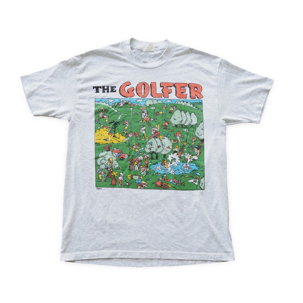 Vintage 90s The Golfer T-Shirt Mens Large Single Stitch Funny Golf Graphic USA